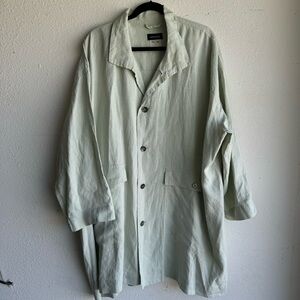 Eskandar Light Green Linen blend Oversized Button Front Jacket size S